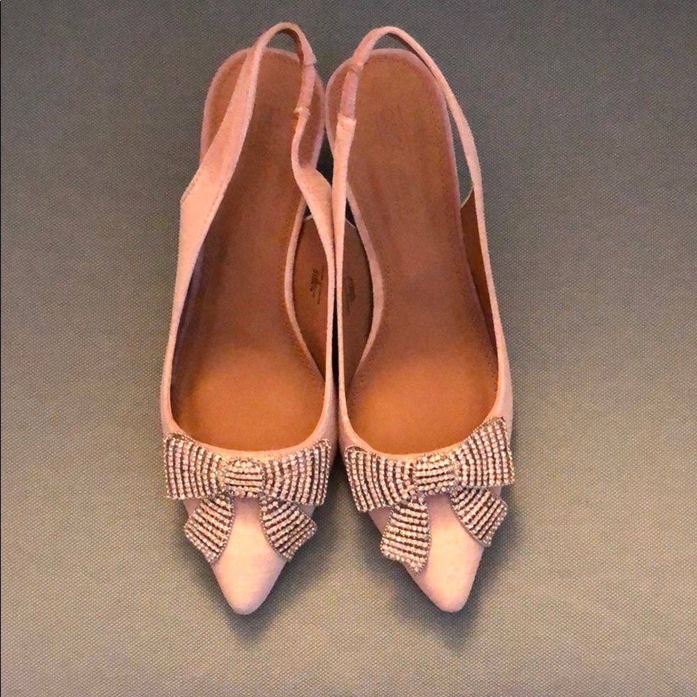 ASOS Blush Velvet Kitten Heels